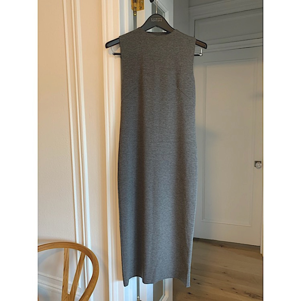 Oak + Fort gray sheath midi dress